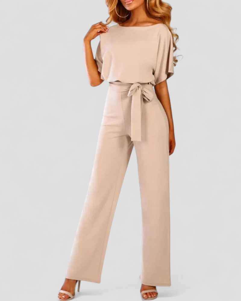 Damen-Jumpsuit mit weitem Bein und Bindedetail in der Taille 6