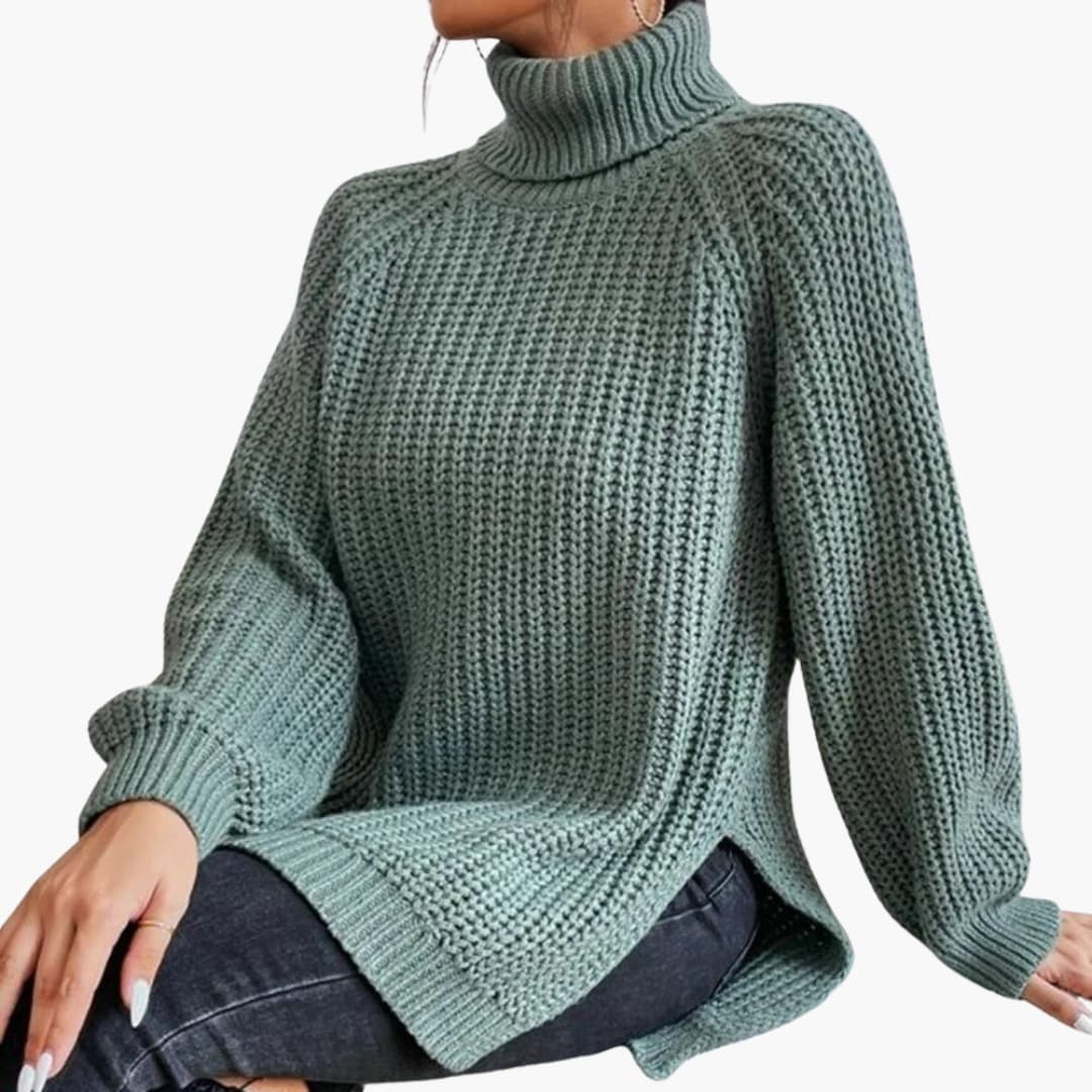 Damen-Strickpullover mit Rollkragen und langen Ärmeln 5