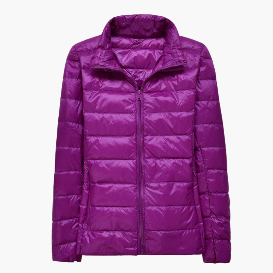 Damen Daunenjacke mit Kapuze und elastischen Bündchen 12