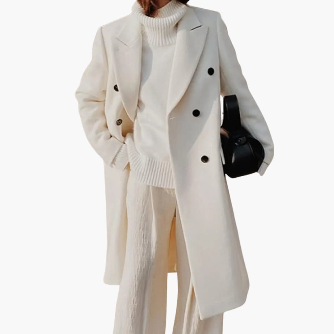Damen Langer Trenchcoat Klassisch 1