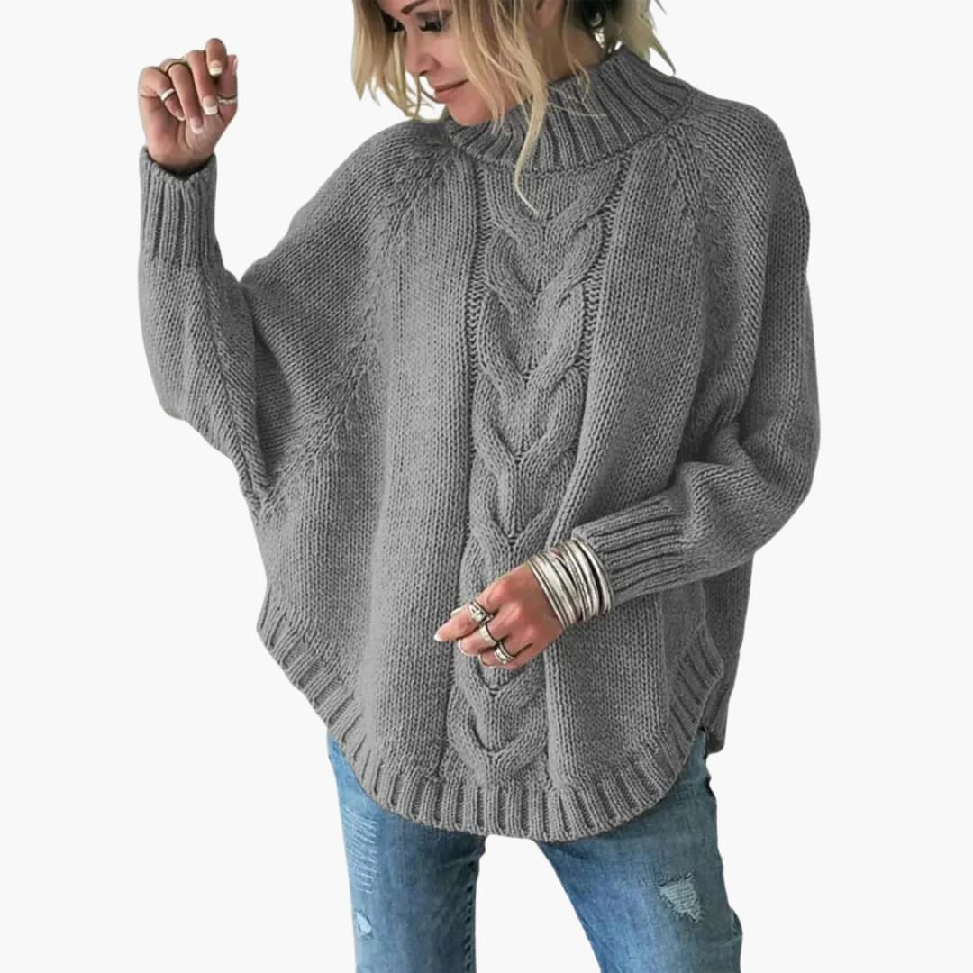 Damen Pullover mit Rollkragen und Zopfmuster 3