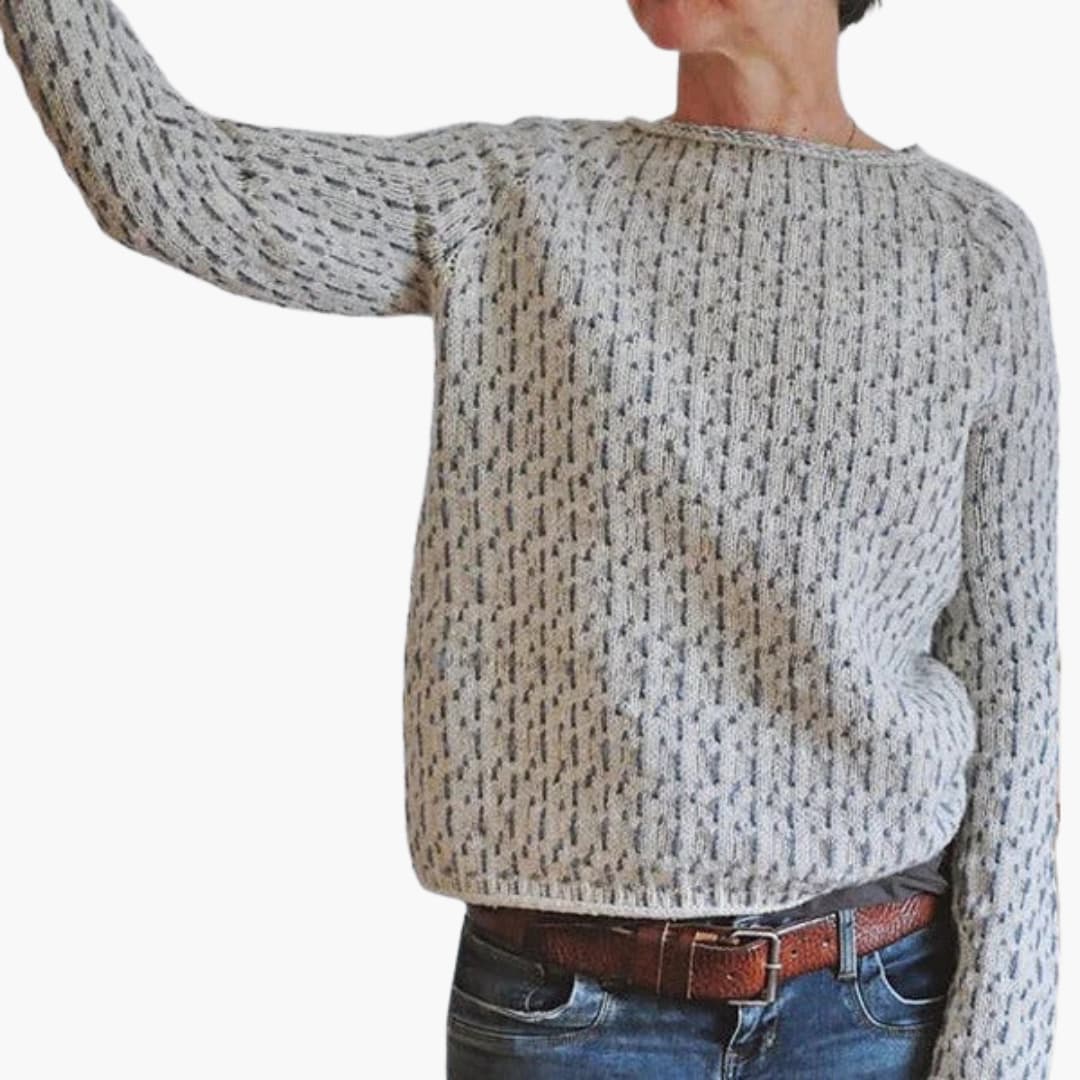 Damen Strickpullover mit Rundhalsausschnitt und langen Ärmeln 4