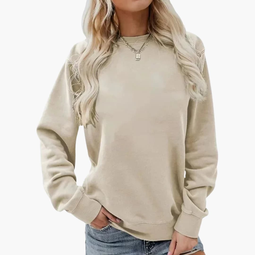 Damen Sweatshirt mit Rundhalsausschnitt und langen Ärmeln 10
