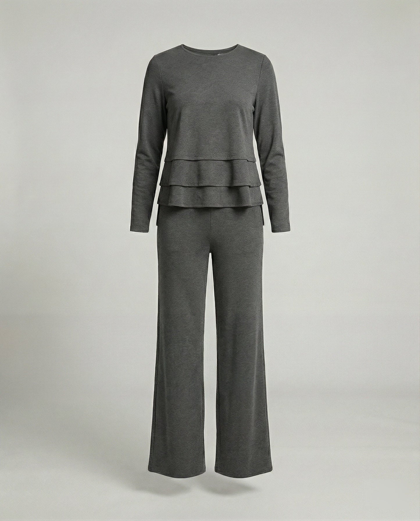 Damen Strickjacke Lounge-Set Oversize Weiß Bequem