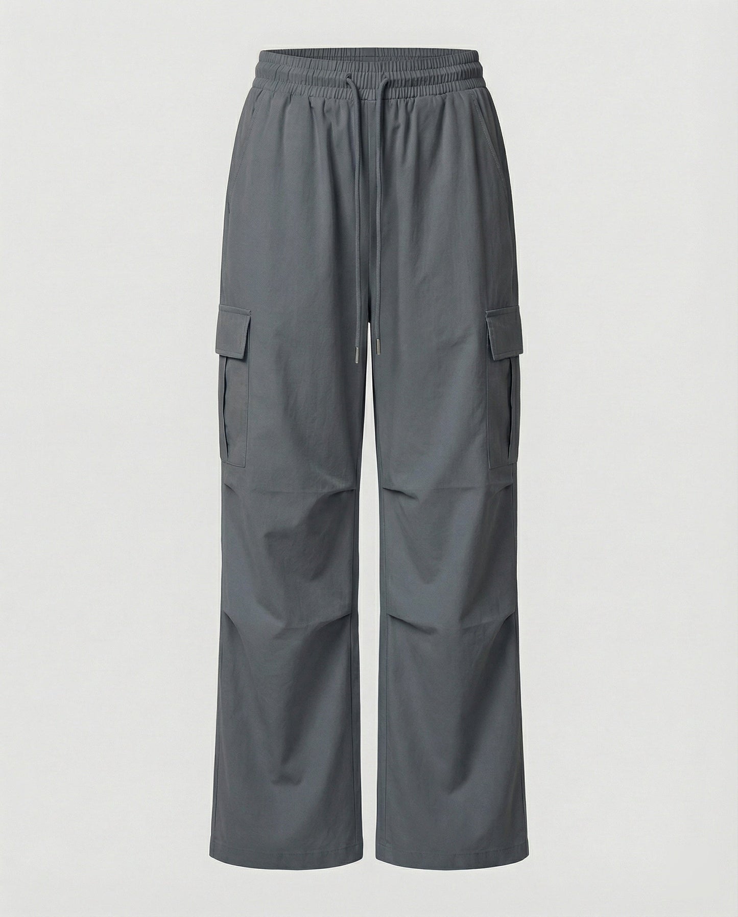 Stretch Taillenfaltenhose mit elastischem Bund und Tunnelzug