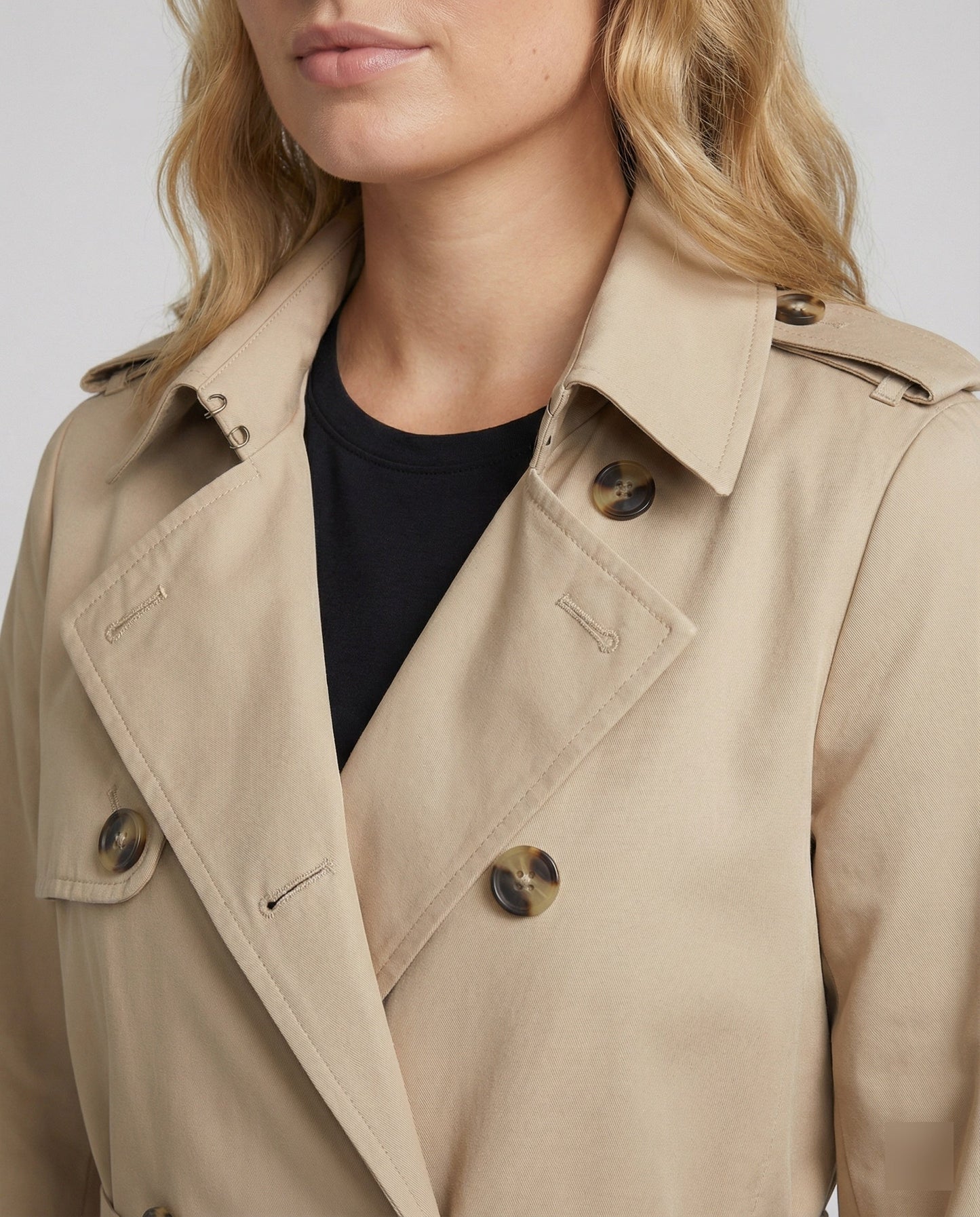 Taillierter Trenchcoat Lang Damen Modern mit Gürtel