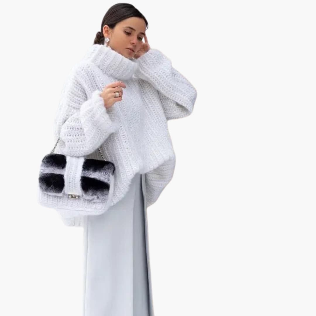 Damen pullover mit Rollkragen und langen Ärmeln 4