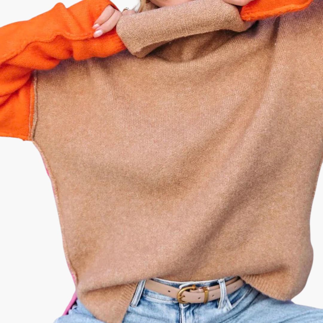 Damen pullover mit Rollkragen und langen Ärmeln 5