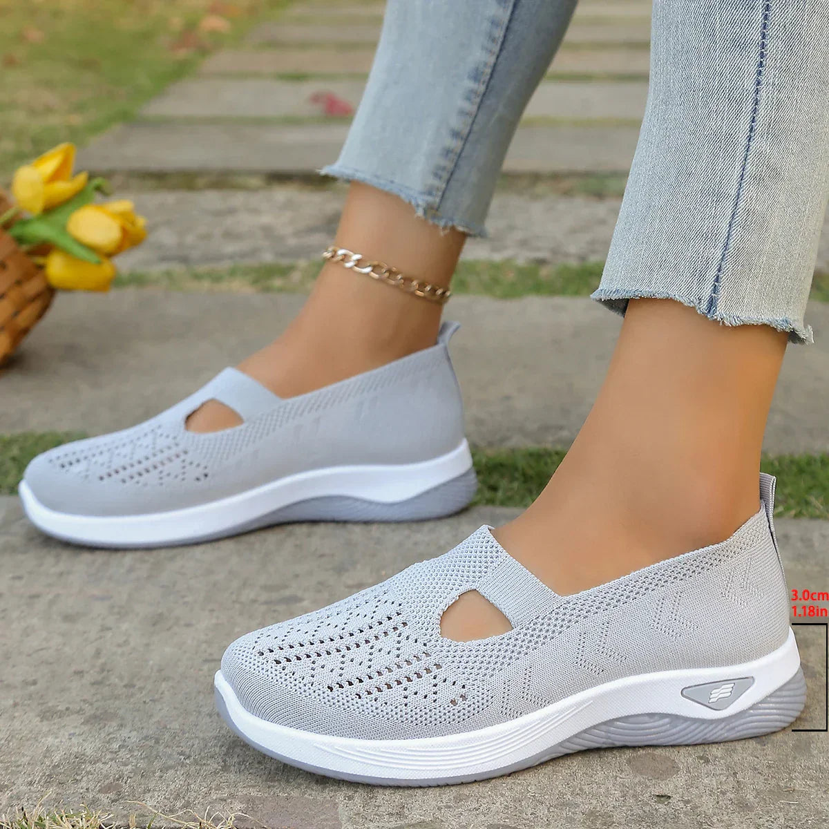 Damen Sneaker Leicht Atmungsaktiv Sport Freizeit Schuhe