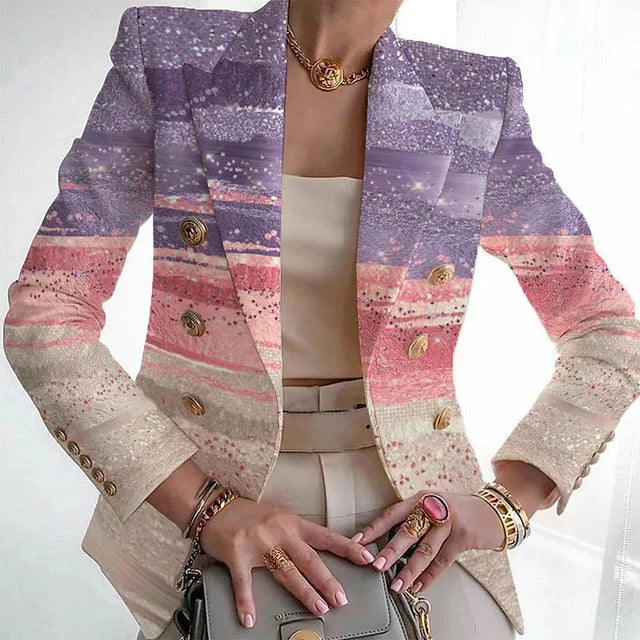 Moderner Print Blazer Schick Elegant