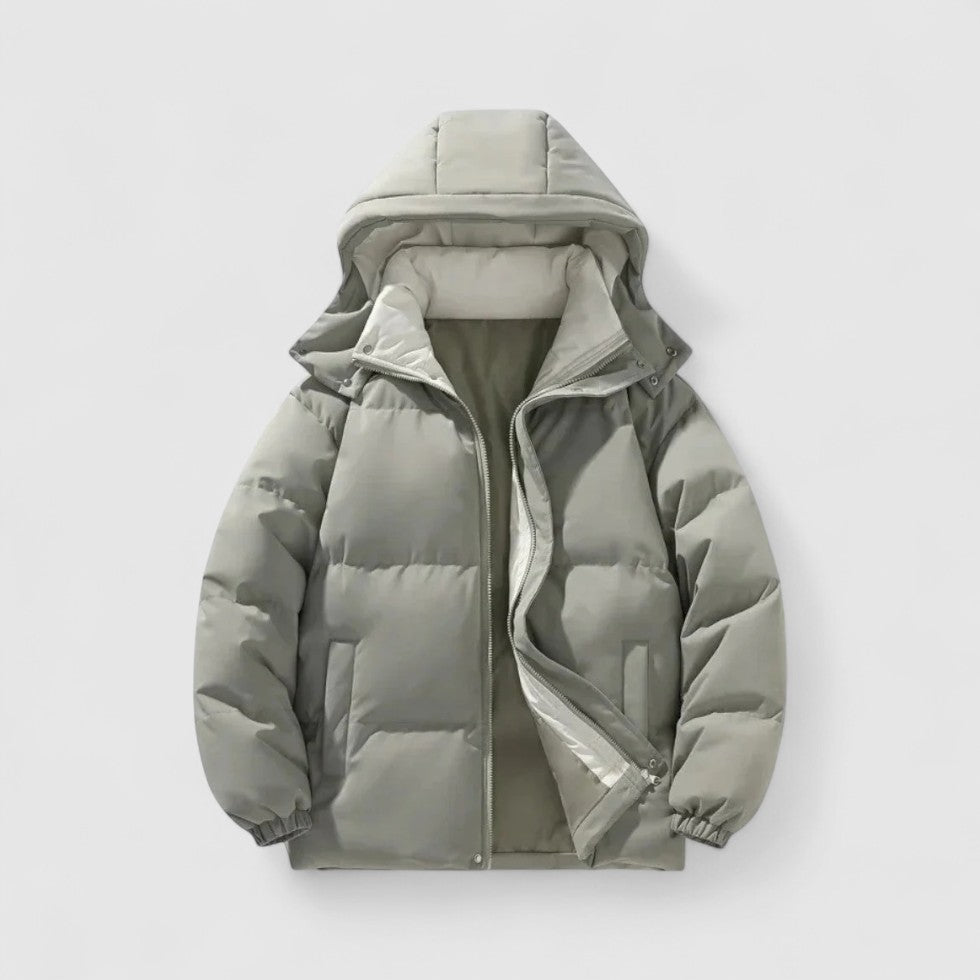 Daunenjacke – Warm – Mit Kapuze – Winterjacke – Daunenjacke für Männer-Grün-S-Chaps Herrenmode