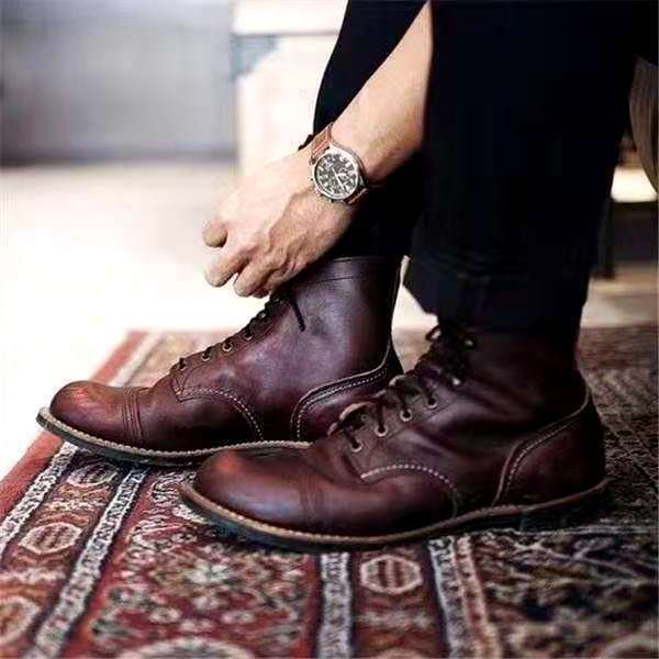 Herren Schnürstiefel Heidi Stil Braun