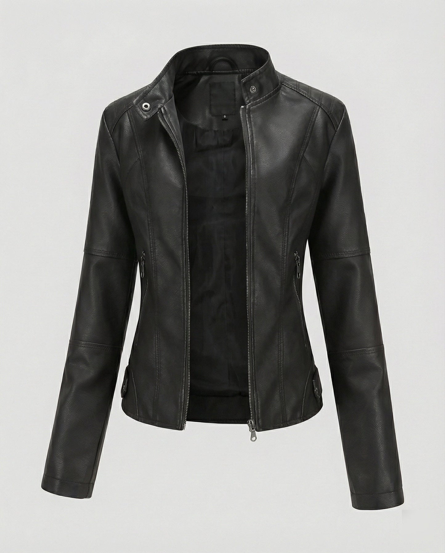Lederjacke Damen Luxus Stil Schwarz Modern
