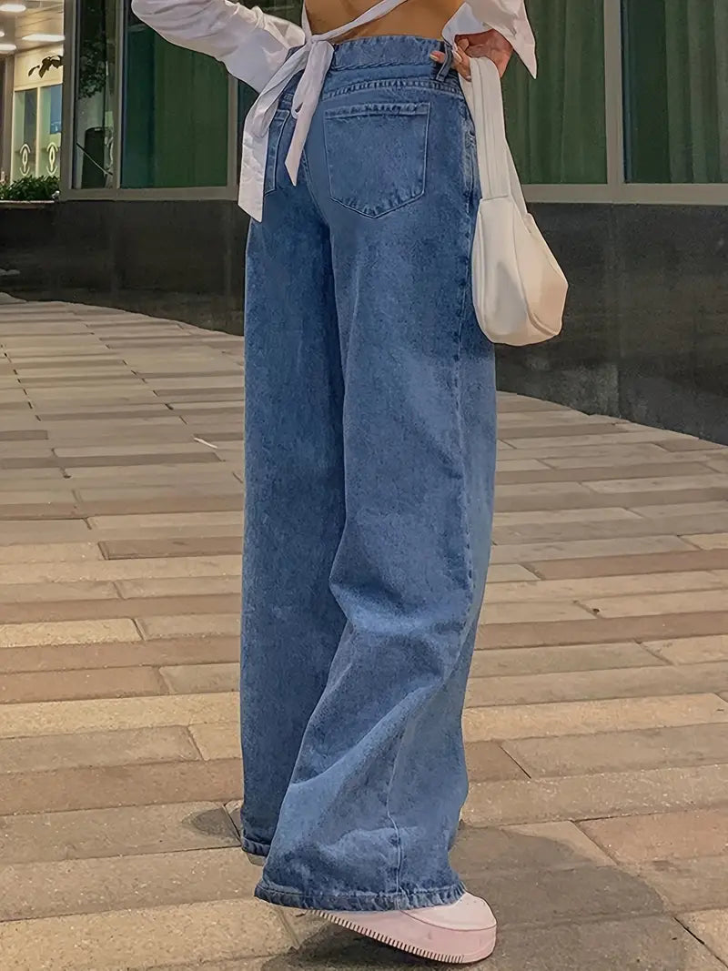 Baggy Jeans Blau 90er Style Weite Passform