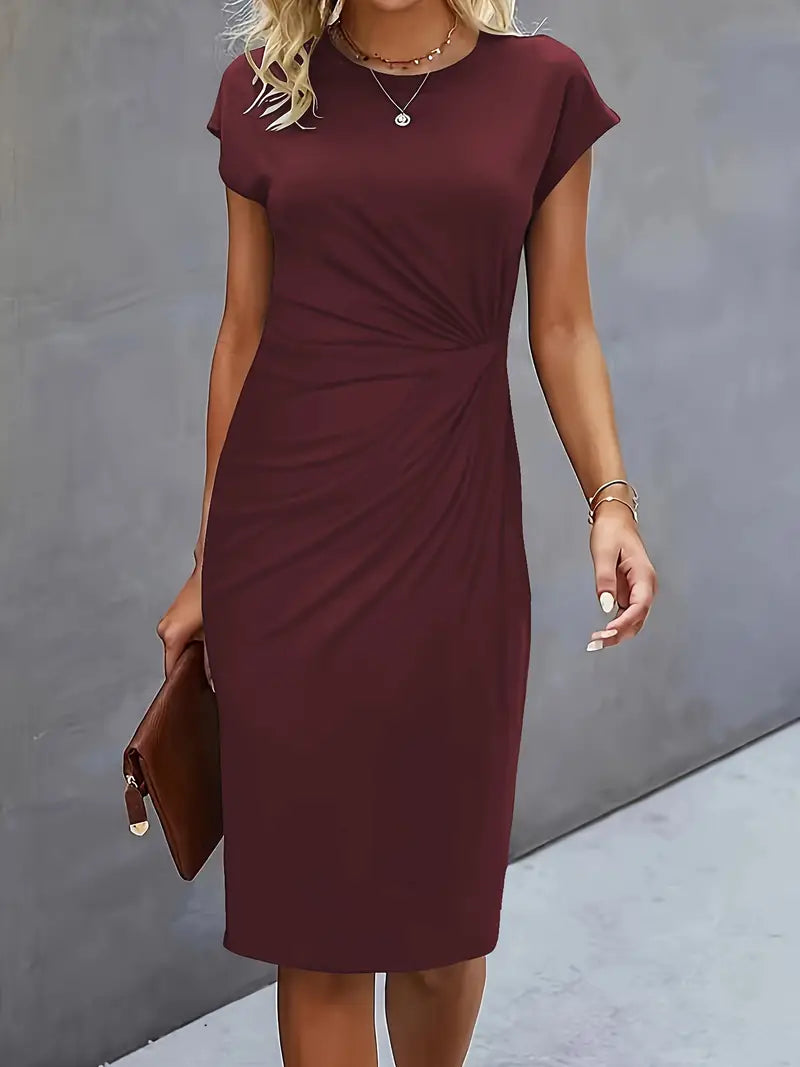 Midi-Kleid mit Schleife Vorne Elegantes Frauenkleid