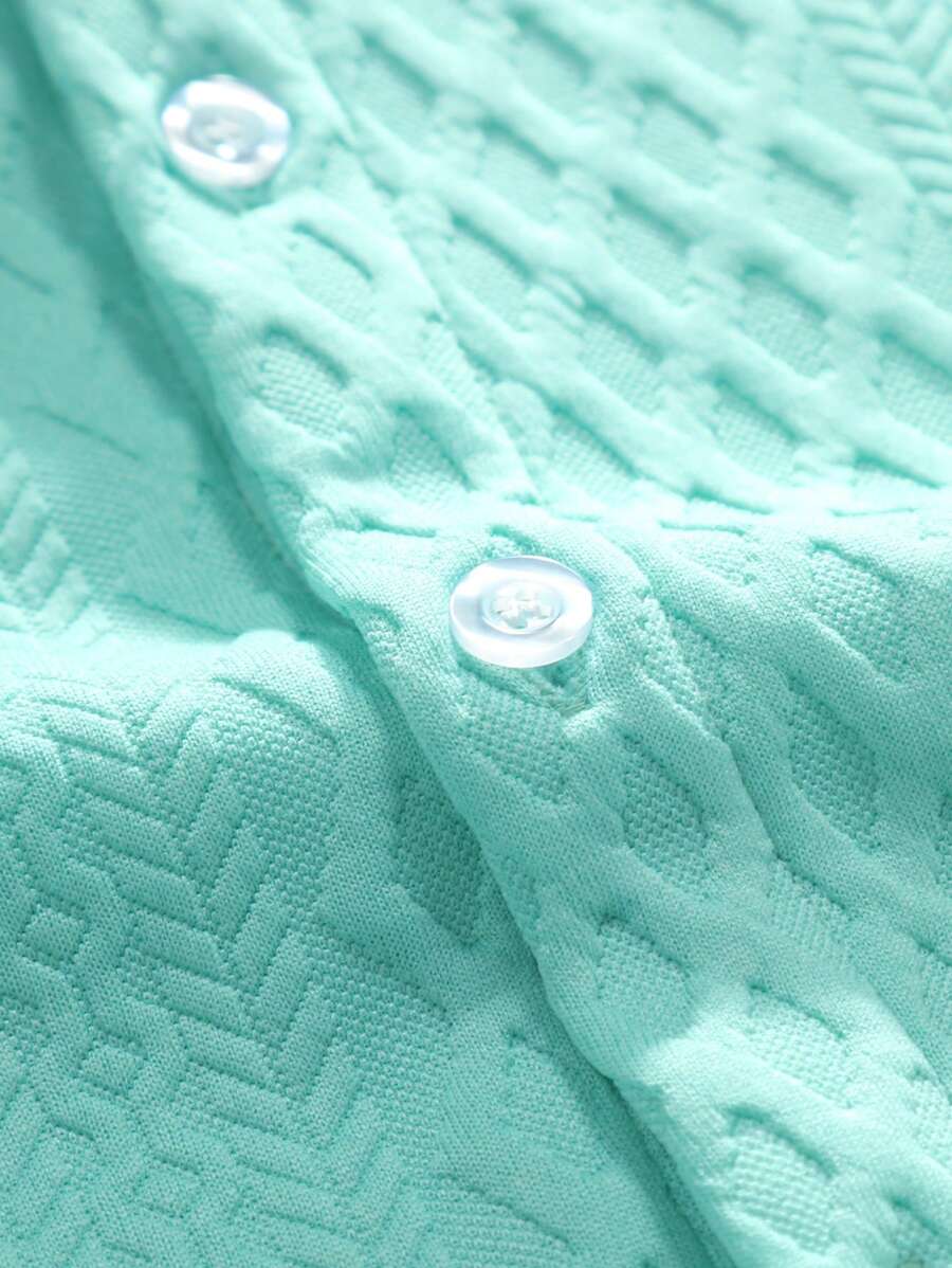 Herren Set 3D Waffelstruktur Hemd Shorts Sportlich
