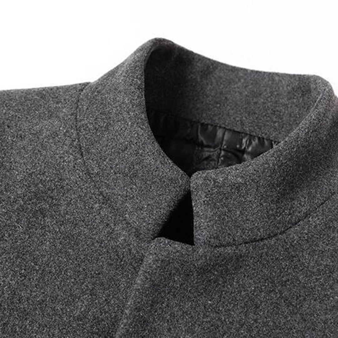 Herren Mantel Elegant Lang Schwarz
