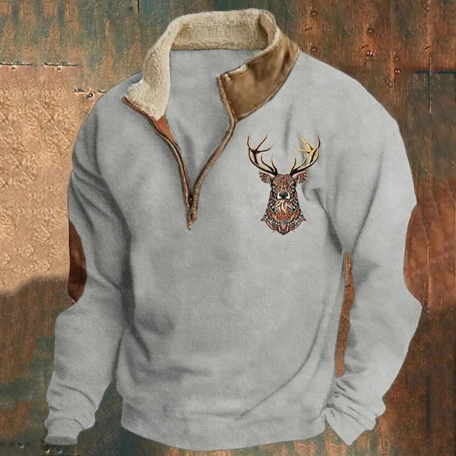 Herren Pullover Warm Bequem Viertel-Reißverschluss