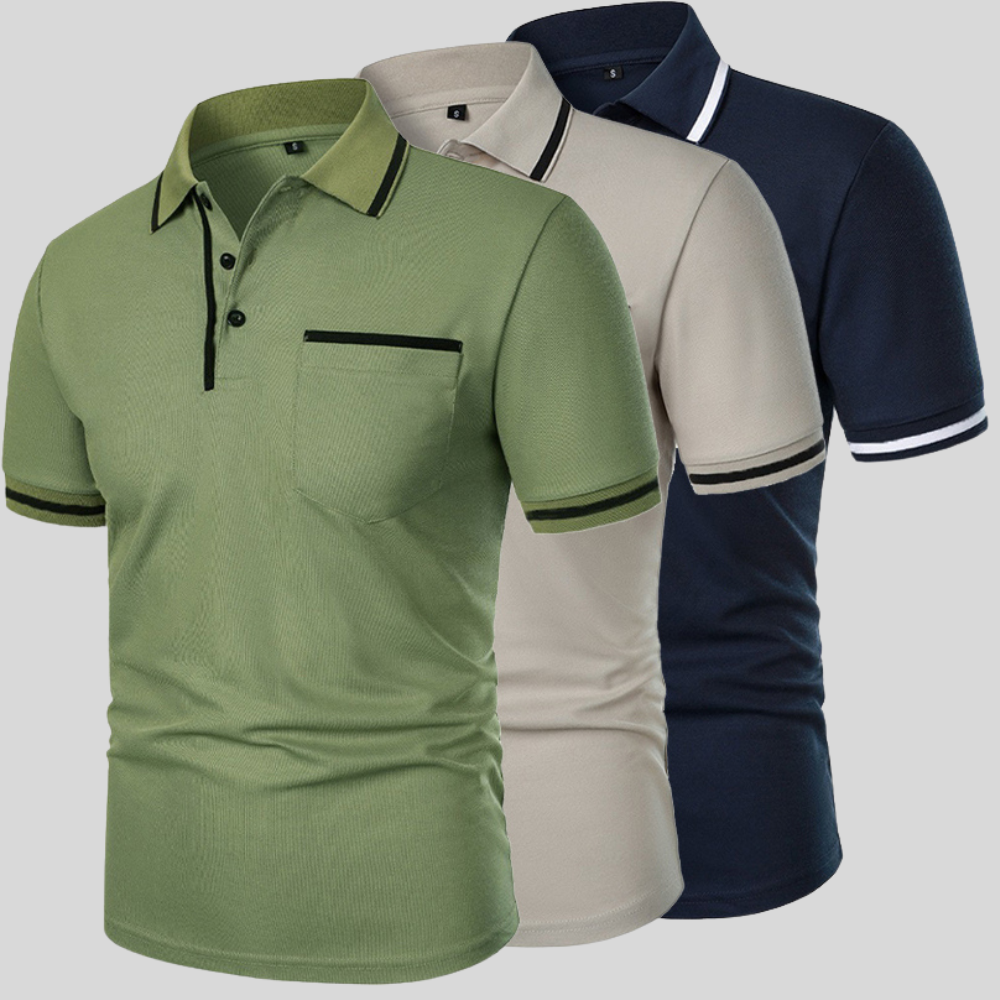 Herren Poloshirt Kurzarm Klassisch Slim Fit