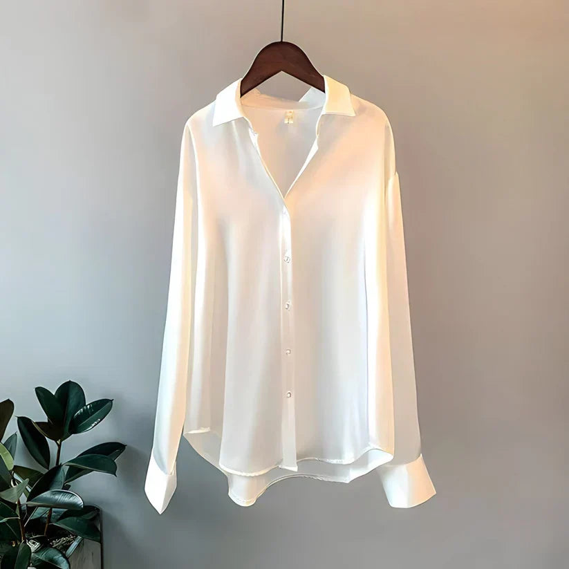 Elegantes Damen Seidenhemd Schwarz