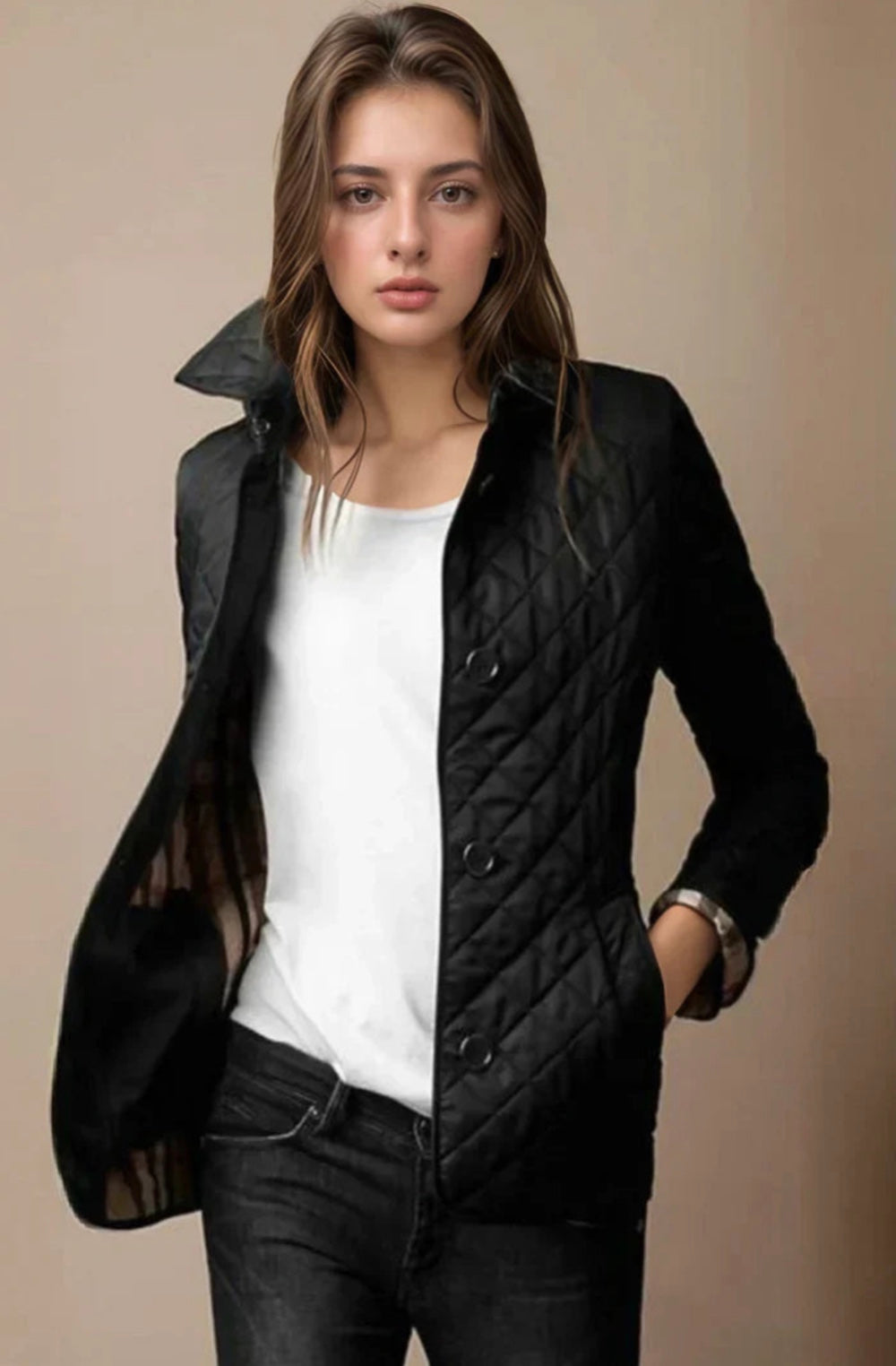 Damen Steppjacke Leicht Quilted Winter Mantel