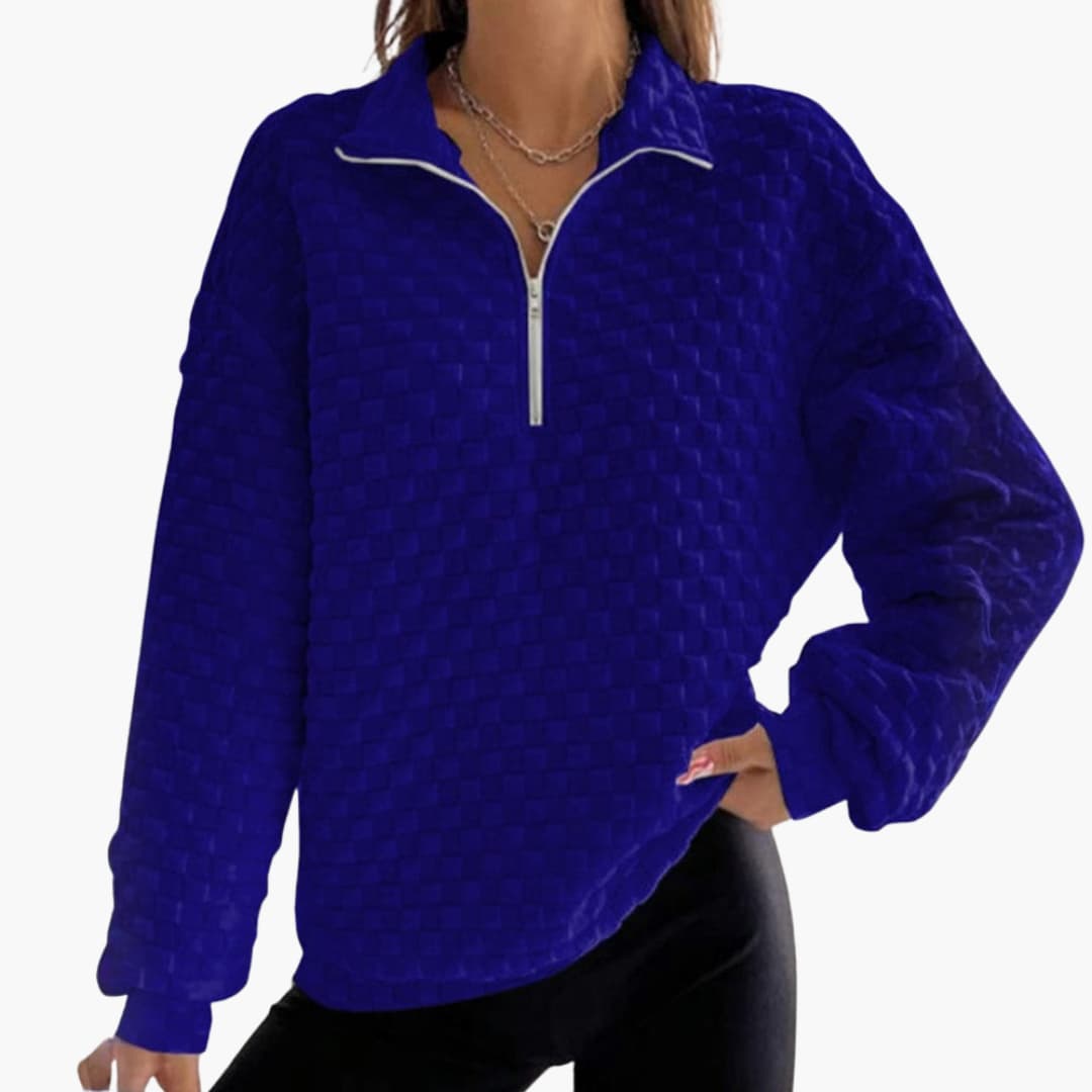 Frauen Zip-Up Sweatshirt mit Stepp Textur 3