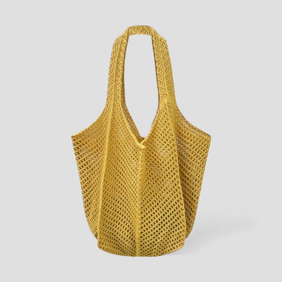 Gehäkelte Schultertasche, Sommer-Strand-Strickhandtasche 7