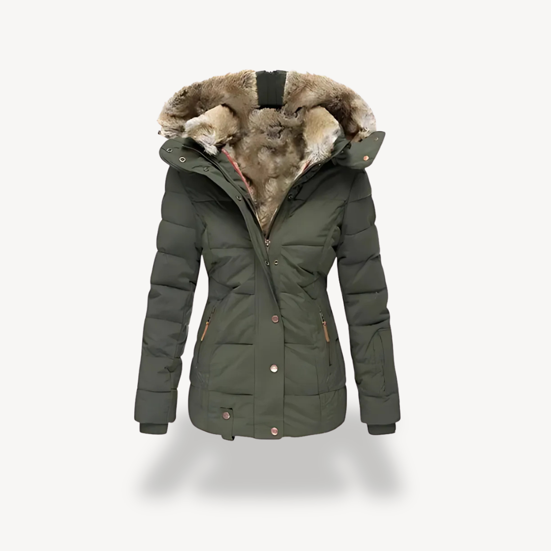 Gesteppter Damenparka mit abnehmbarer Kunstpelzkapuze | Loravelle 4