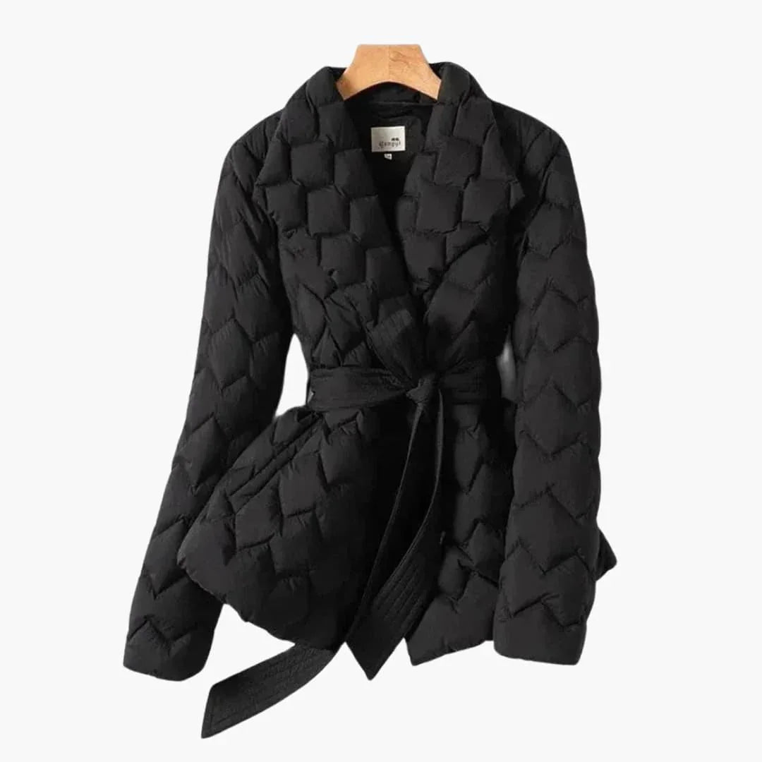 Gesteppter Daunenmantel mit Gürtel für Damen 5