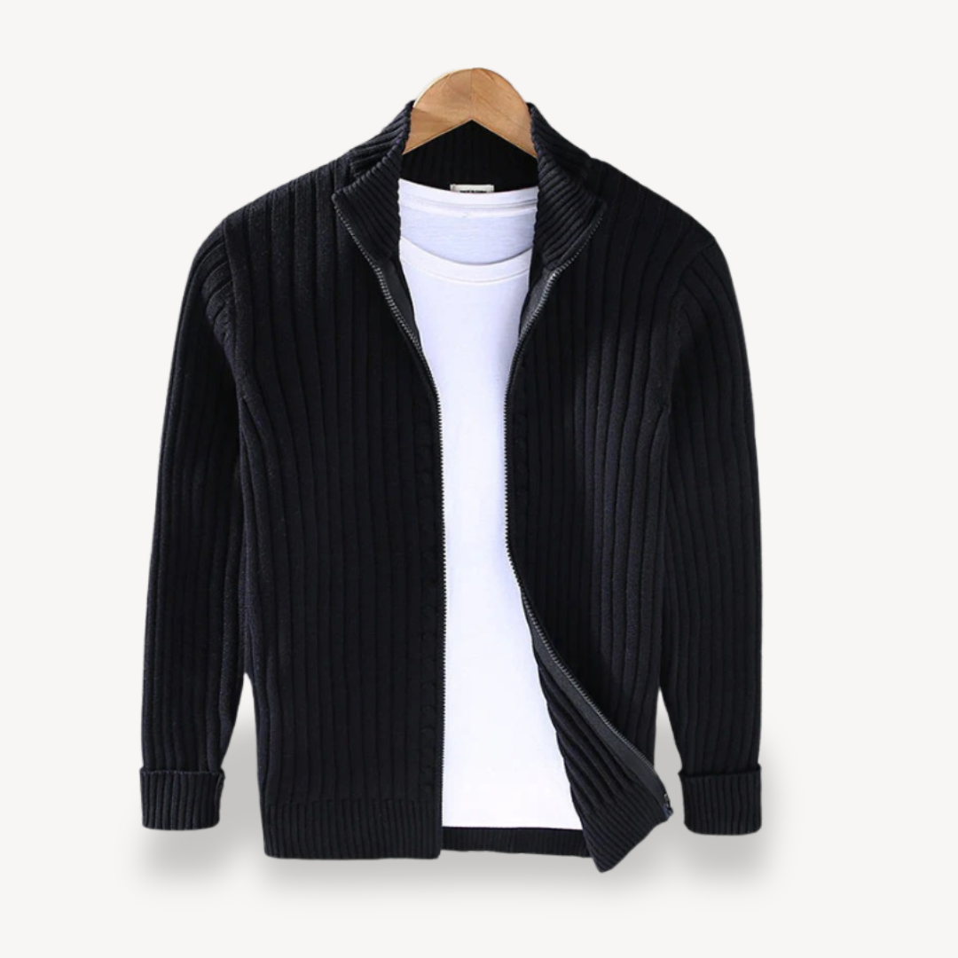 Gestreifte Strickjacke mit Reißverschluss für Herren | Loravelle 4