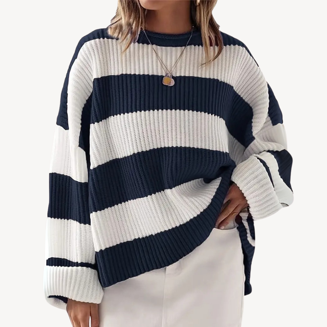Gestreifter Oversize-Pullover für Damen | Loravelle 11