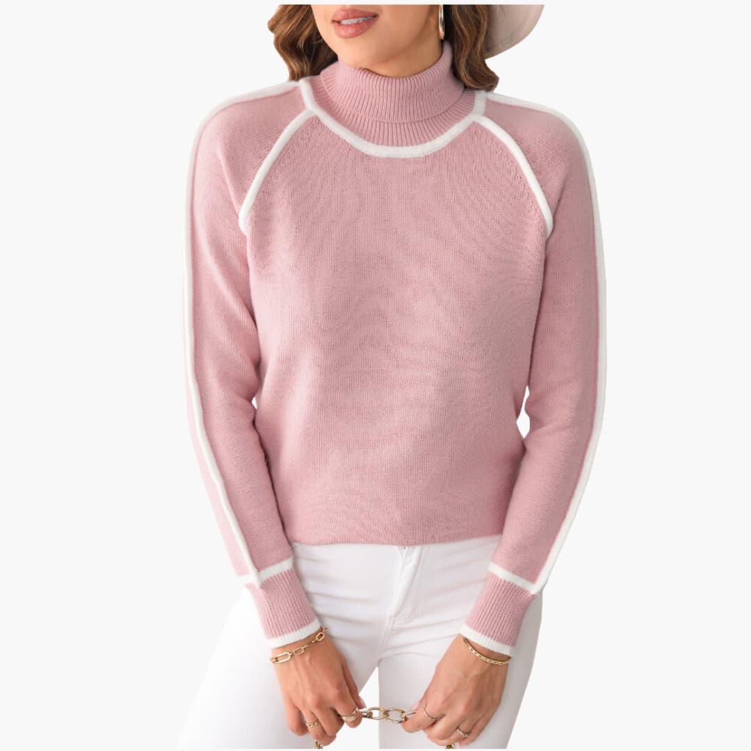 Gestreifter Rollkragenpullover für Damen 9