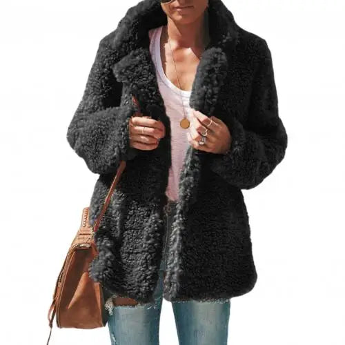 Damen-Teddyfleecemantel Luthelin – locker geschnitten und warm