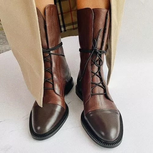 Damen Stiefel Elegante Klassik Synthetik Leder Schwarz