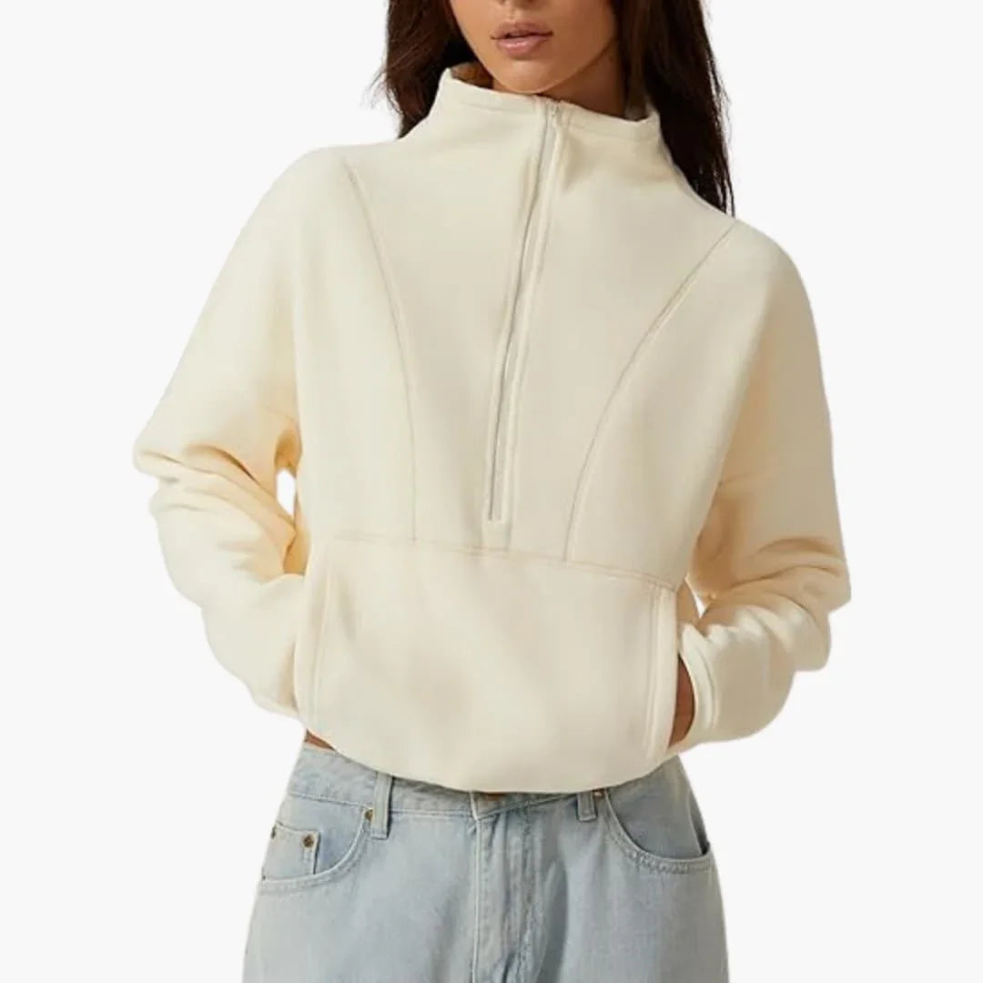 Halb-Zip Fleece-Sweatshirt für Damen 11