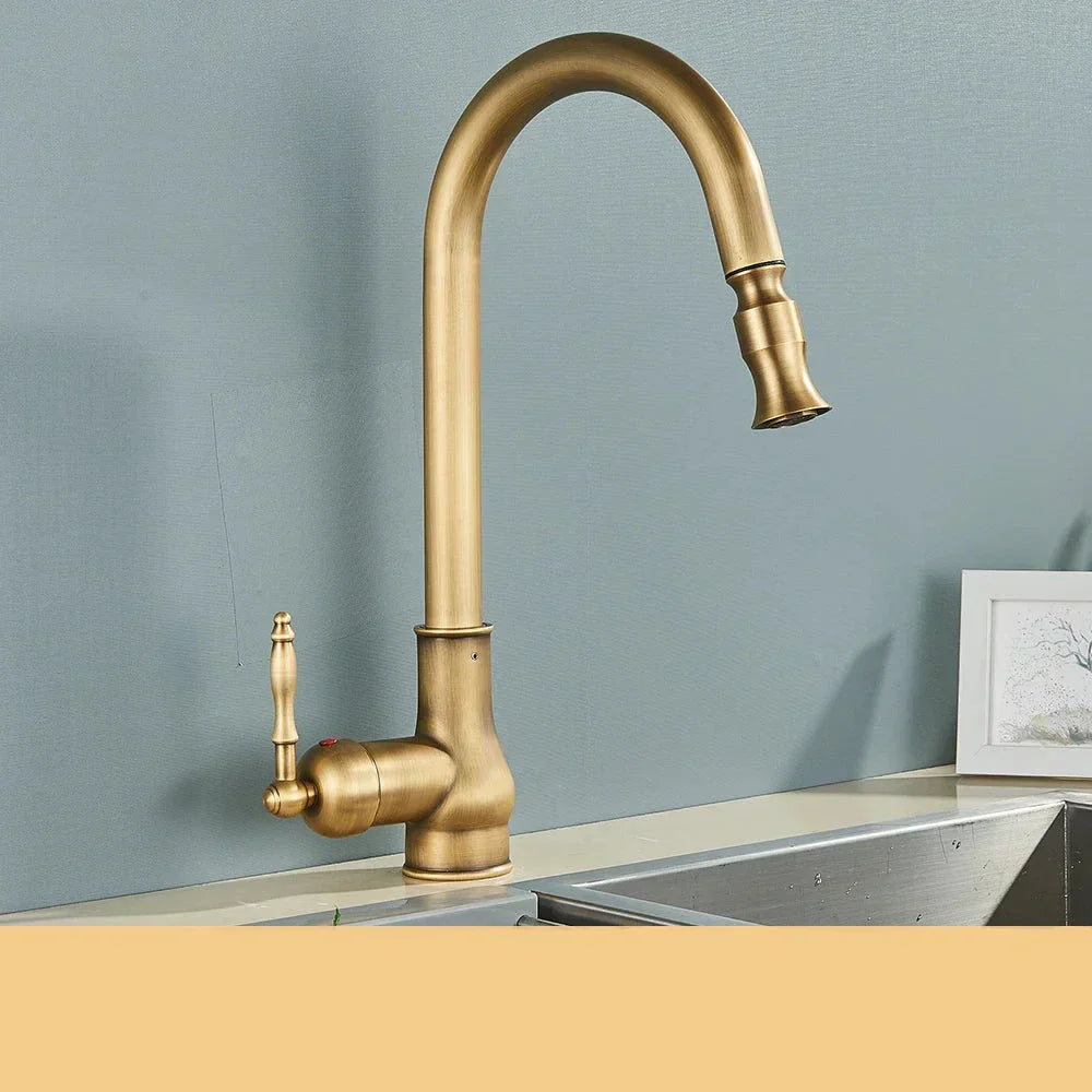 Küchenmischerhahn Vintage Messing Wasserhahn Antik Stil