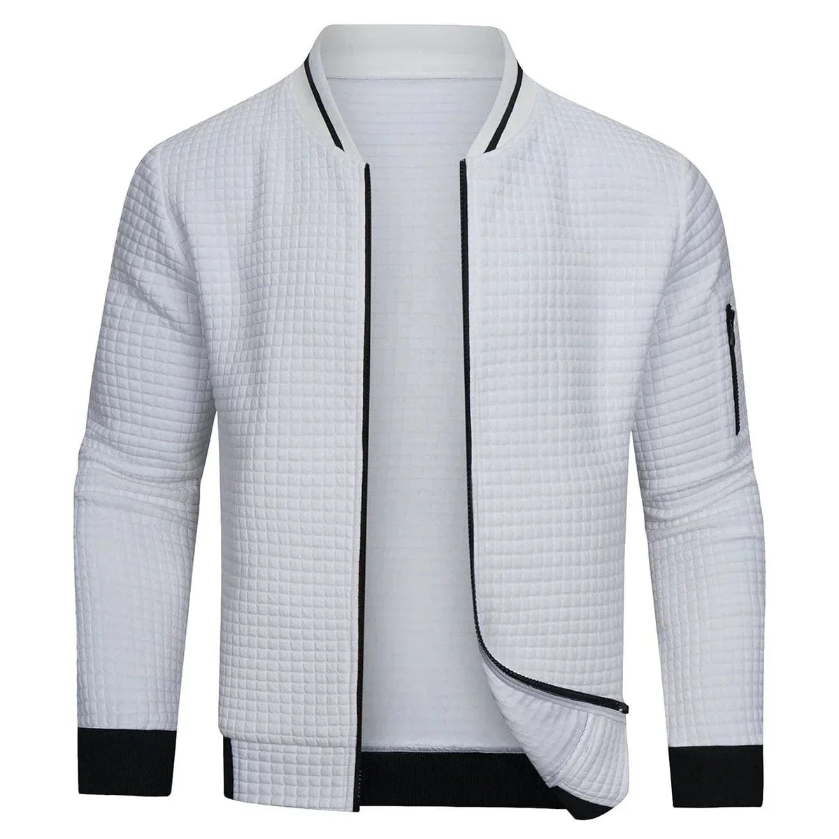 Hemd mit Reißverschluss - Warmes Langarm-Sweatshirt für Männer Strickjacke-Weiß-XS-Chaps Herrenmode