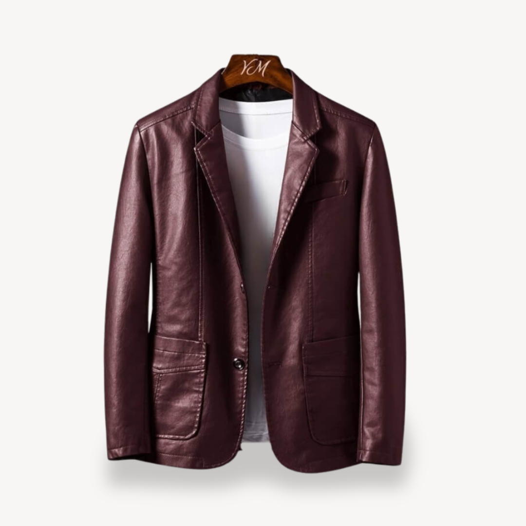 Herren-Blazerjacke aus Kunstleder | Loravelle 5