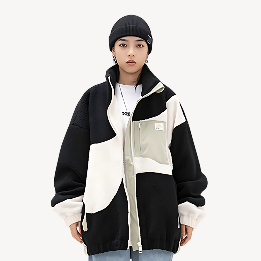Herren-Colorblock-Fleecejacke mit Reißverschluss | Loravelle 4