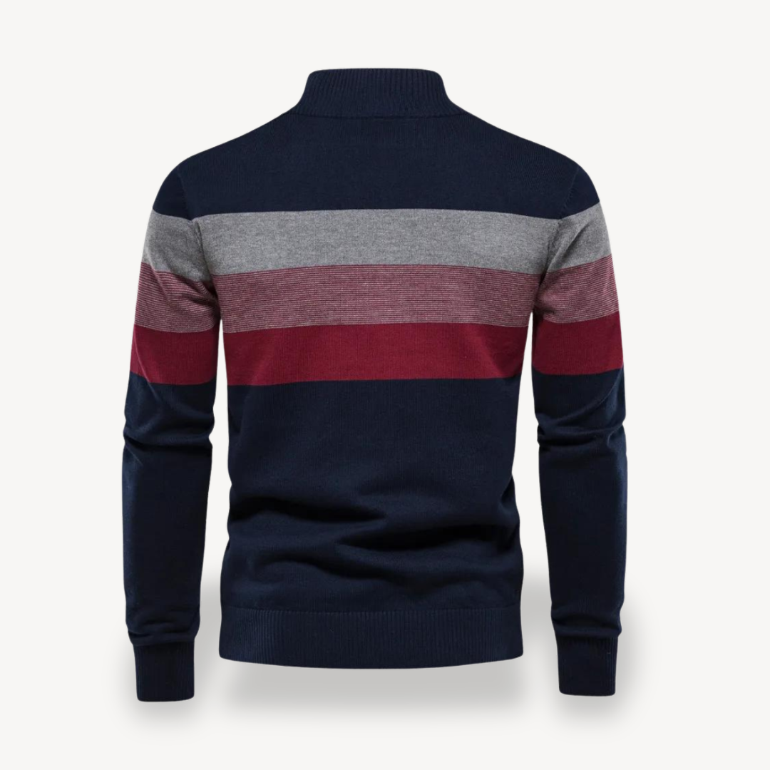 Herren-Pullover mit Farbblock und Viertelreißverschluss | Loravelle 4