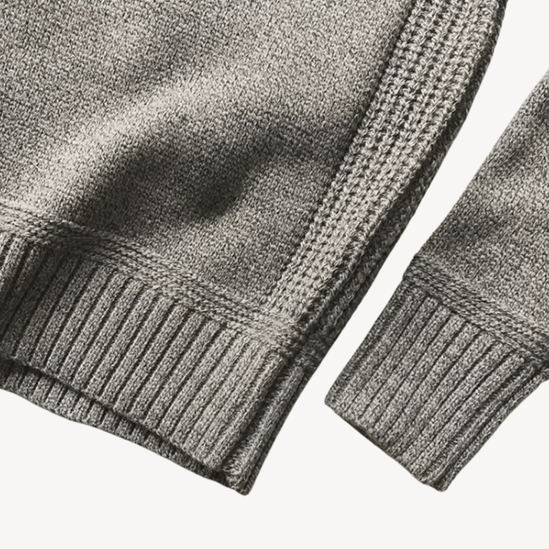 Herren-Wollpullover mit Ellenbogenflicken aus Leder | Loravelle 5
