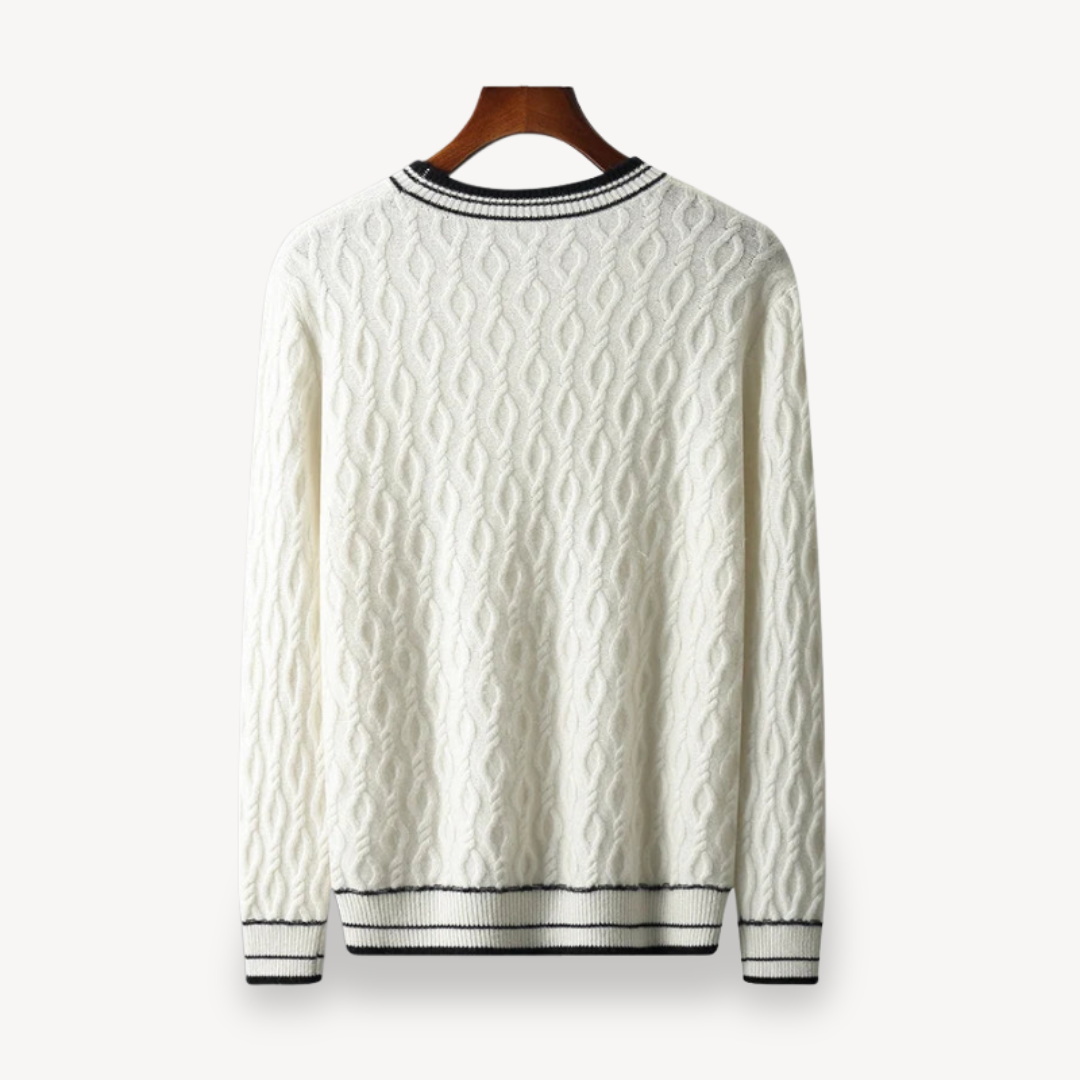 Herren-Zopfmusterpullover aus Merinowolle | Loravelle 3