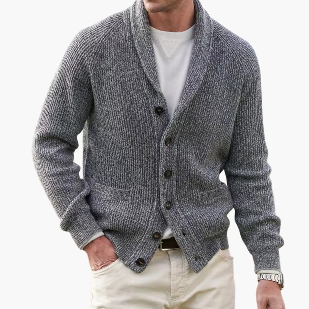 Herren Cardigan mit Schalkragen und Fronttaschen 4