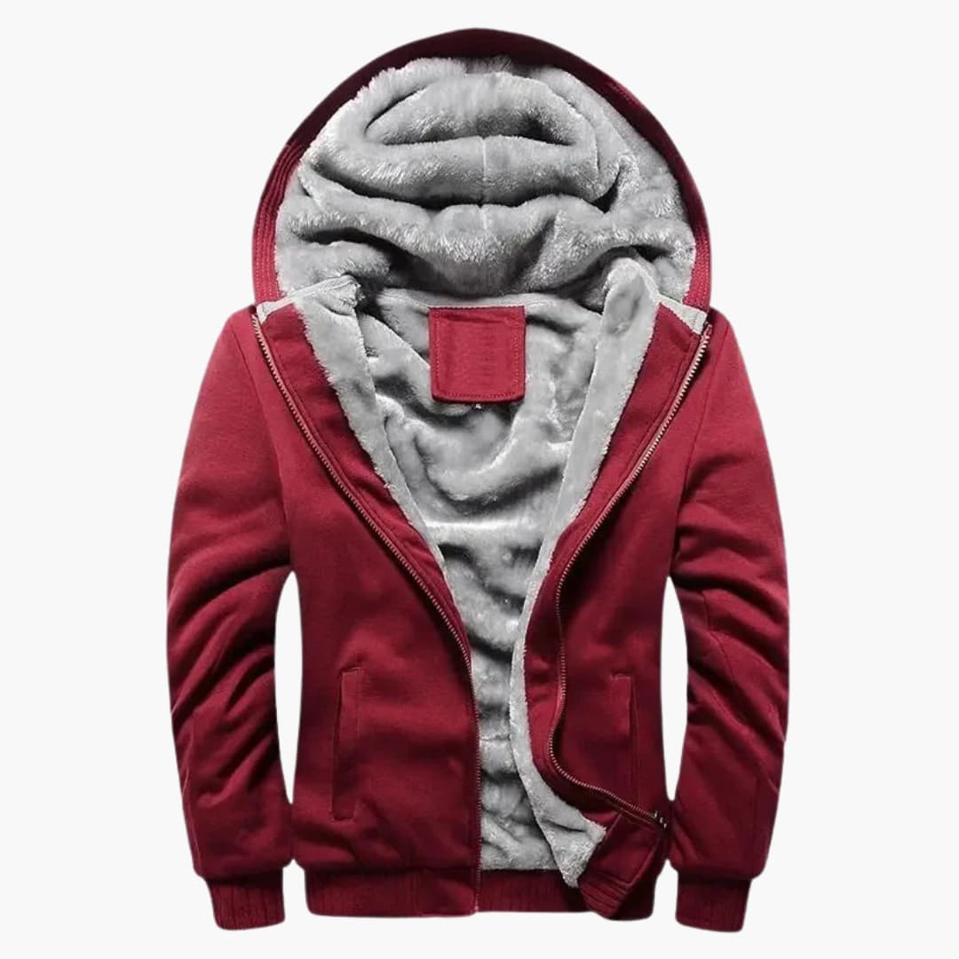 Herren Kapuzenjacke mit durchgehendem Reißverschluss und Fleece-Innenfutter 10