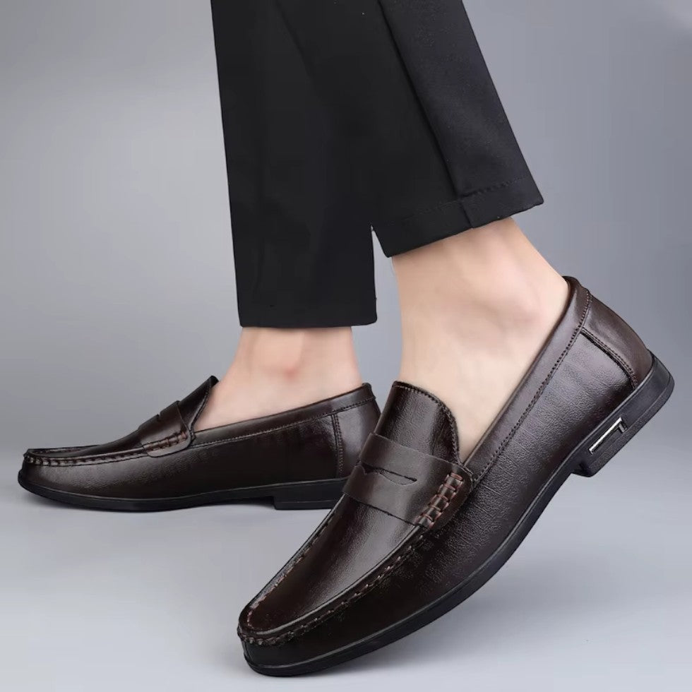 Herren Leder Loafer Slip-On Freizeitschuhe 7