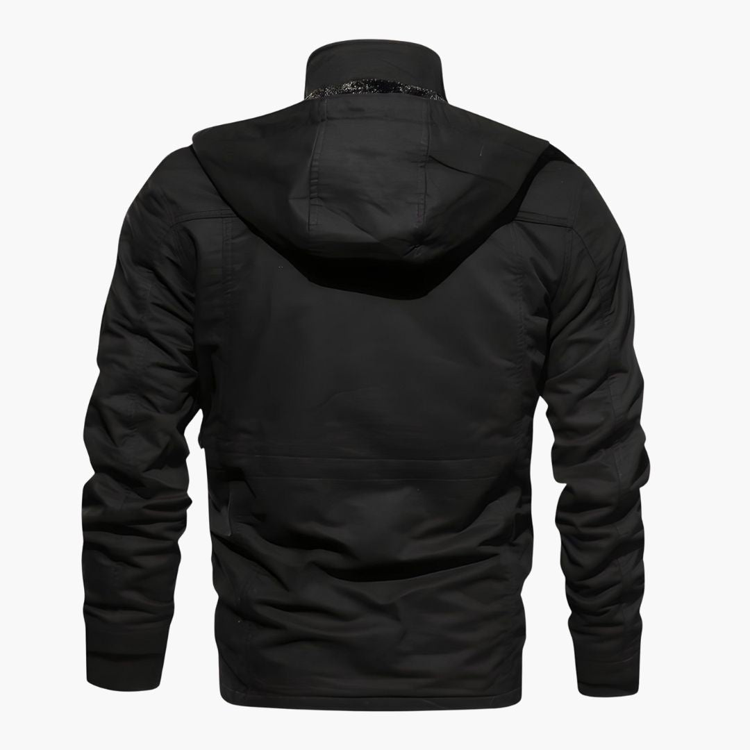 Herren Militärjacke mit Kapuze und mehreren Taschen 8