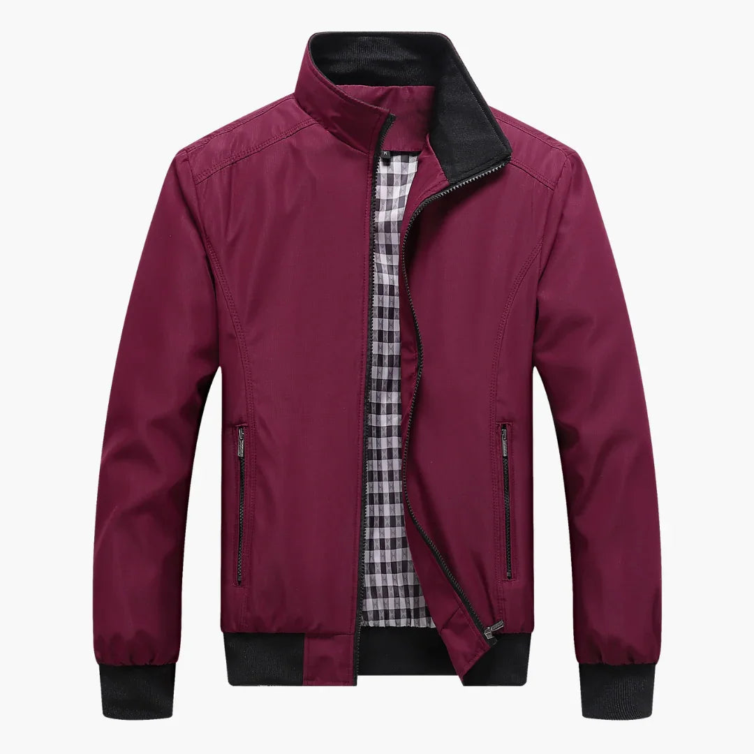 Herren Slim Fit Bomberjacke mit durchgehendem Reißverschluss 14