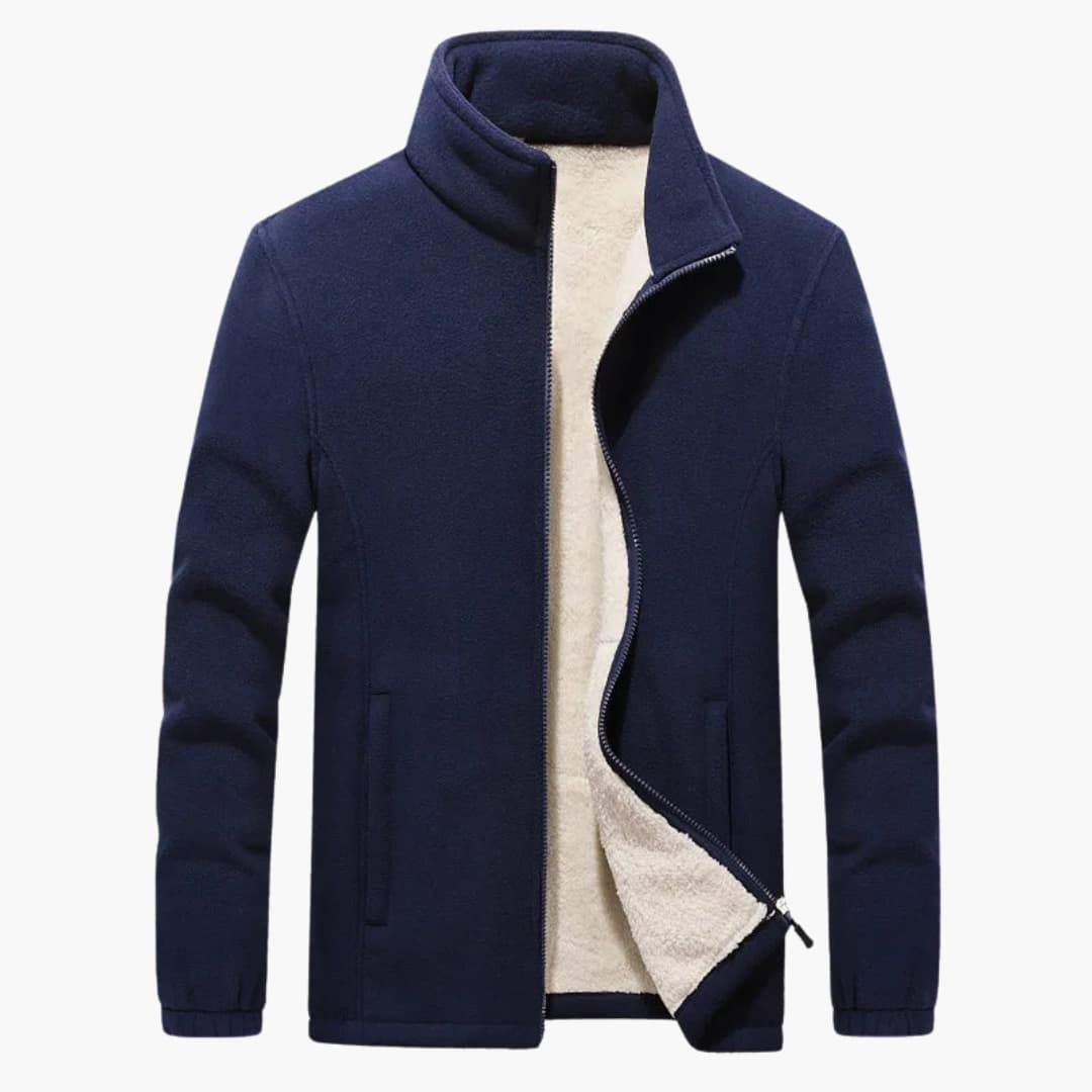 Herren Winter Fleecejacke mit Reißverschluss und Stehkragen 4