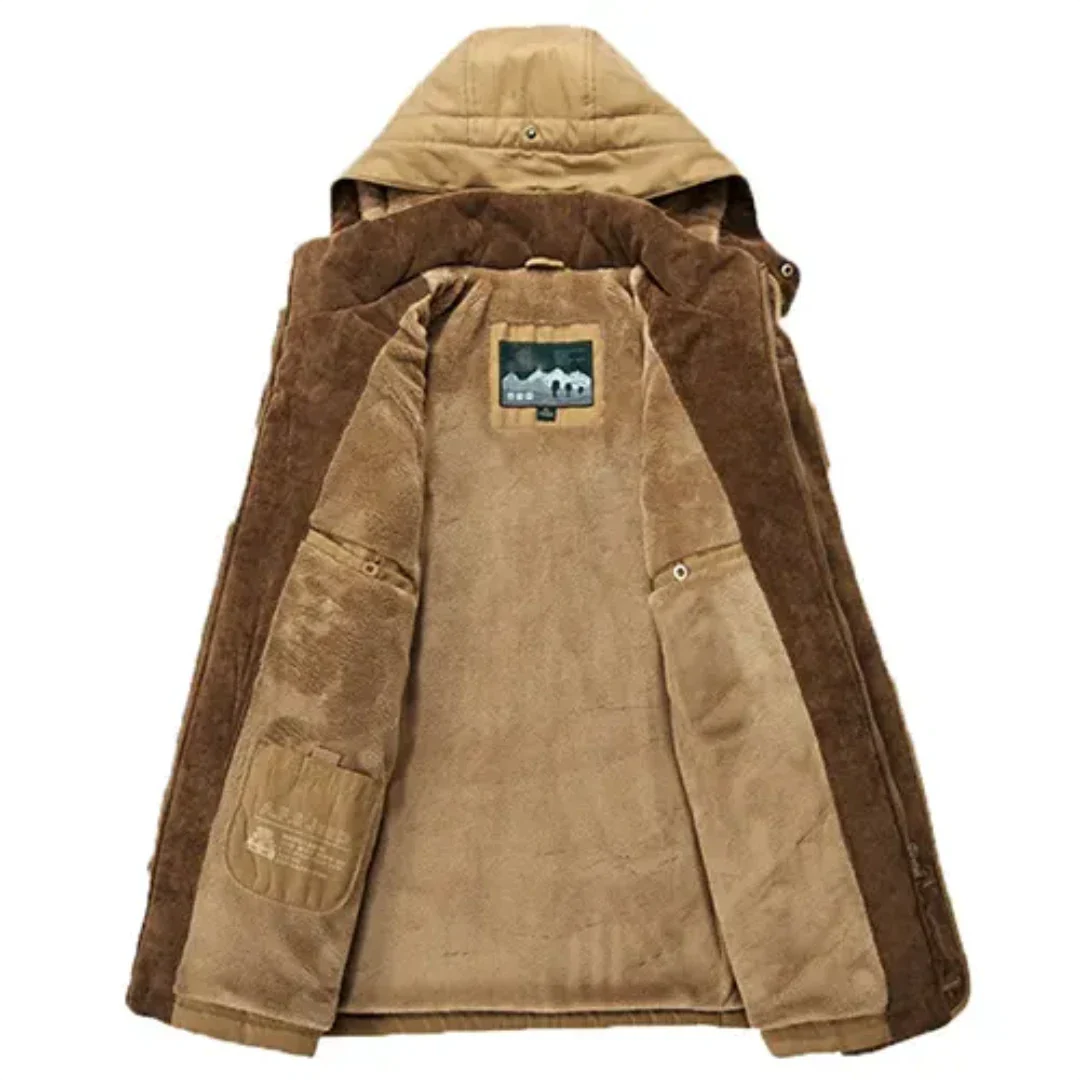 Herren Winter Jacke mit Kapuze und Reißverschluss 5