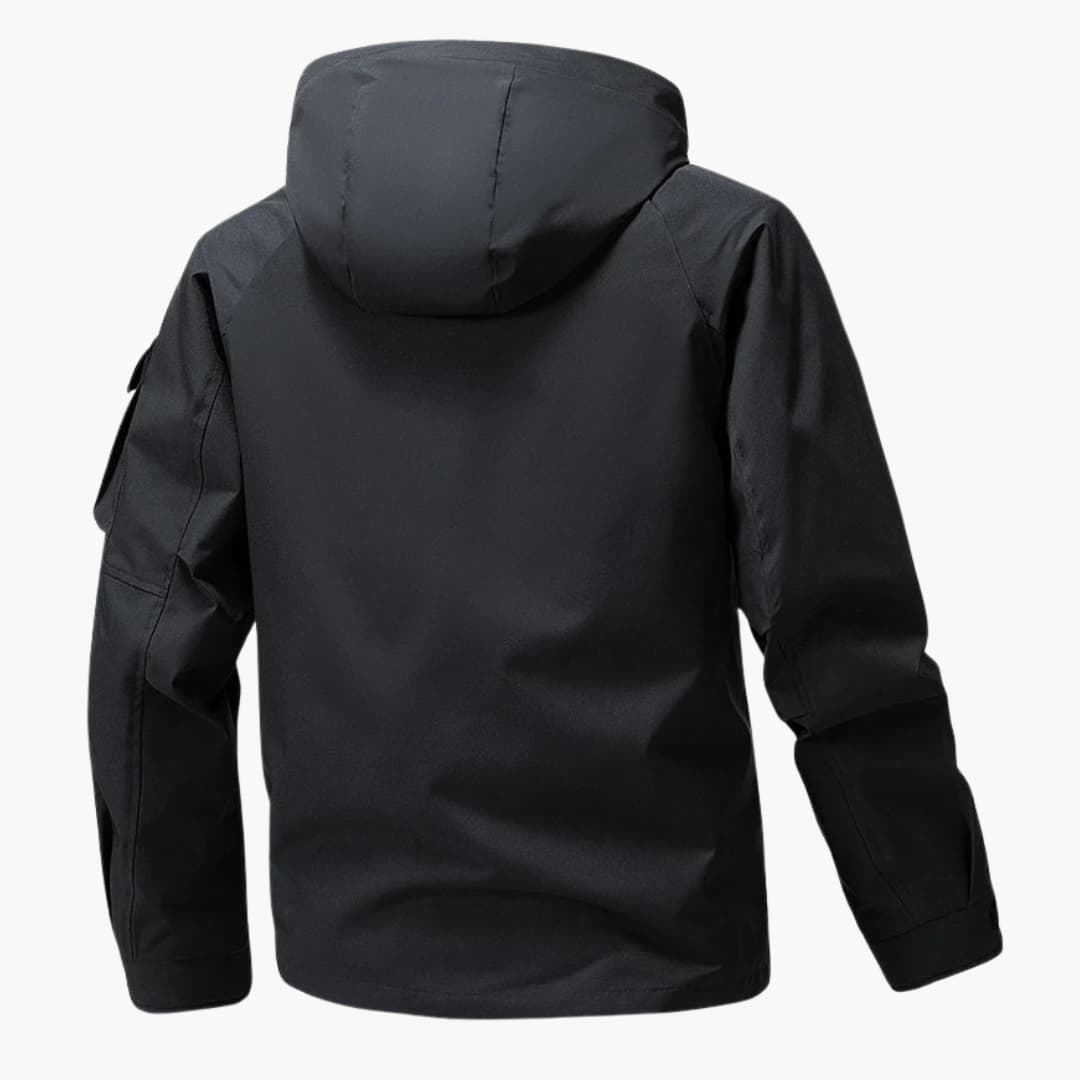 Herrenjacke mit Kapuze Frontreißverschluss und Seitentaschen 4